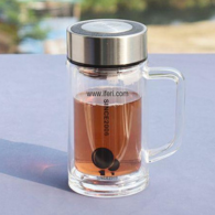 Premium Double Wall Glass Tea Mug With Infuser