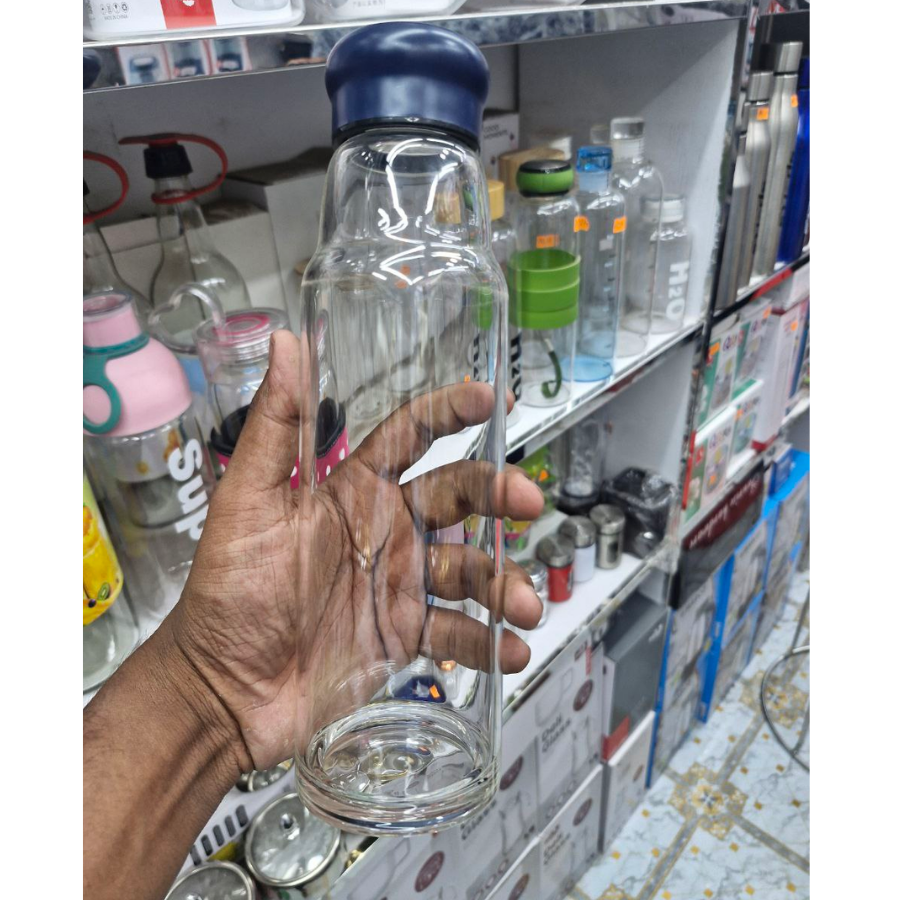 Glass Water Bottle with Sleeve Durable Portable Drink Bottle