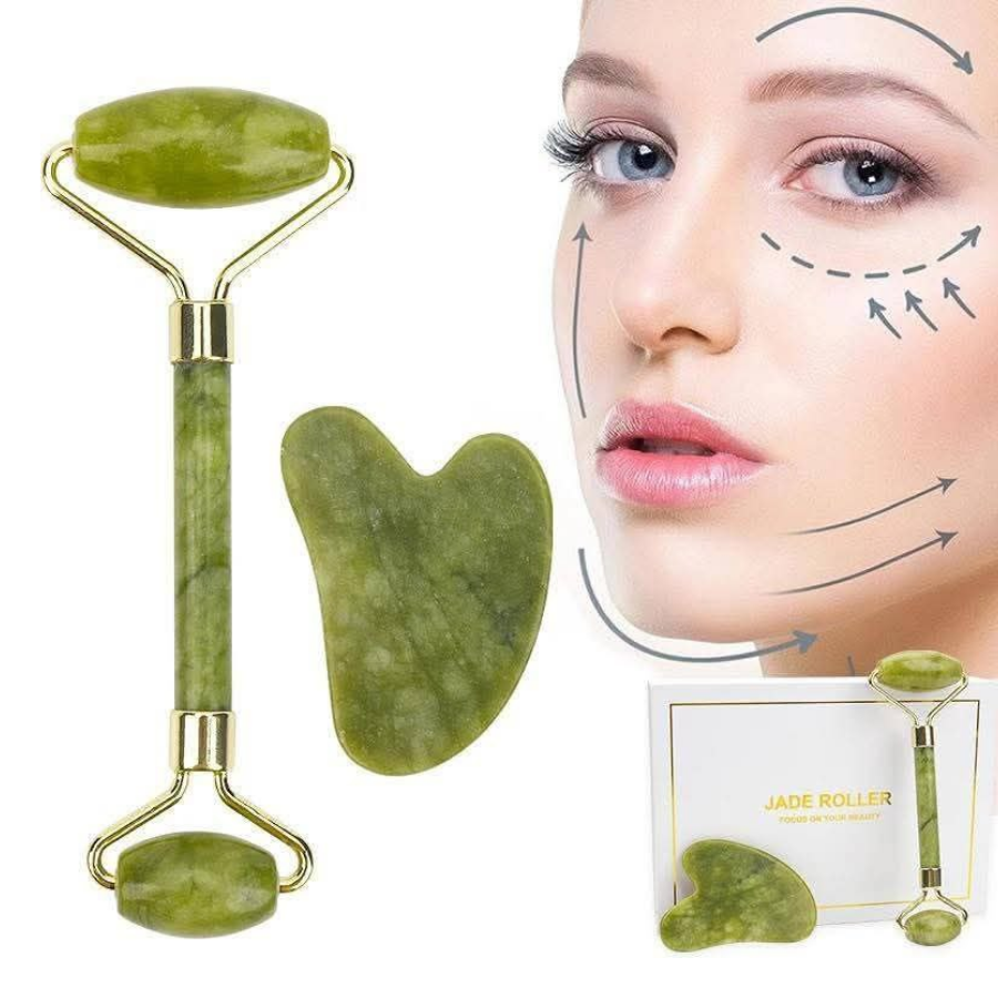 Genuine Jade Roller and Guasha Facial Massage Tool  Brand: