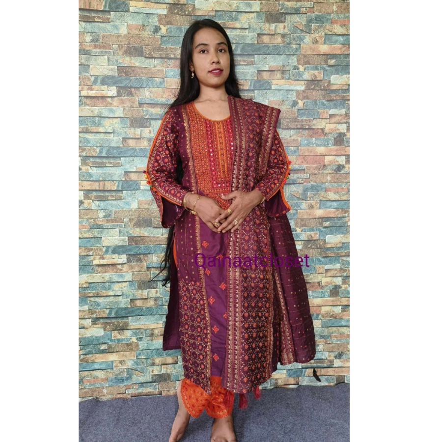 Elegant Cotton Embroidery Dress