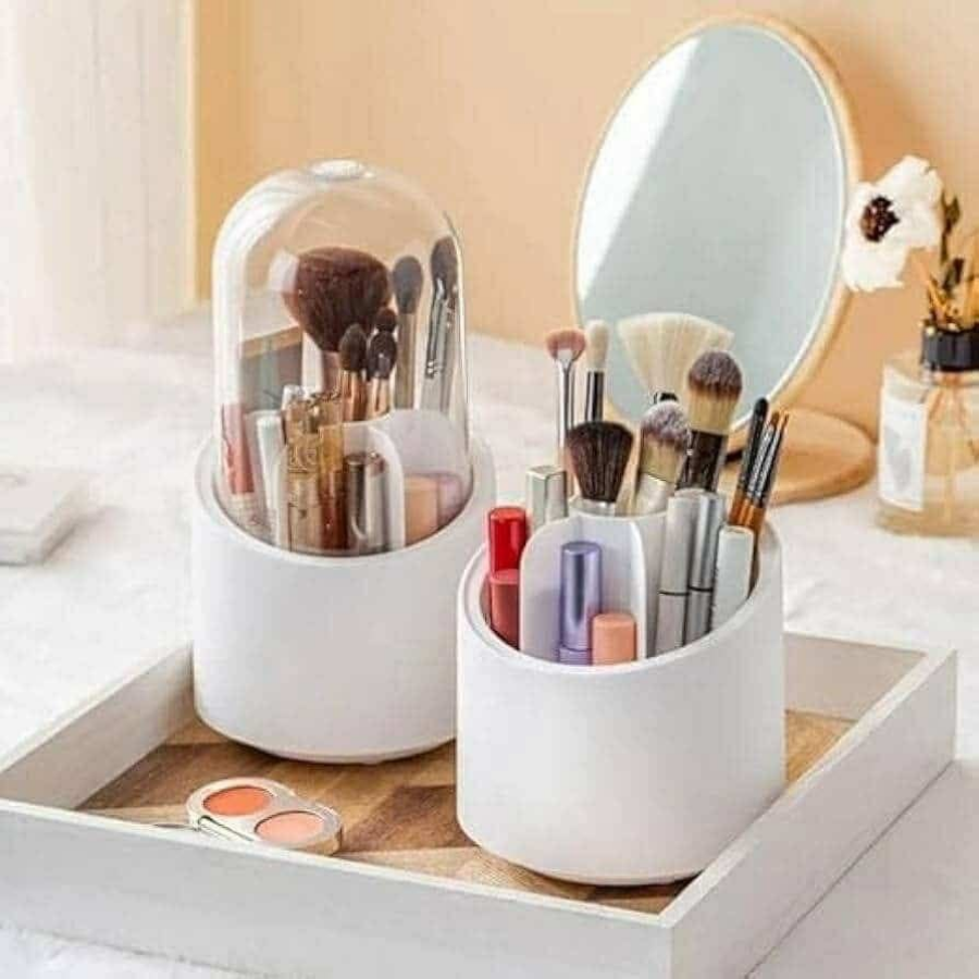 360 Degree Rotating Makeup Organizer Dustproof Storage Box