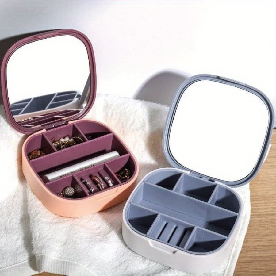 Premium Jewelry Storage Box with Mirror Portable Travel Case