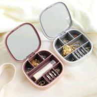 Premium Jewelry Storage Box with Mirror Portable Travel Case