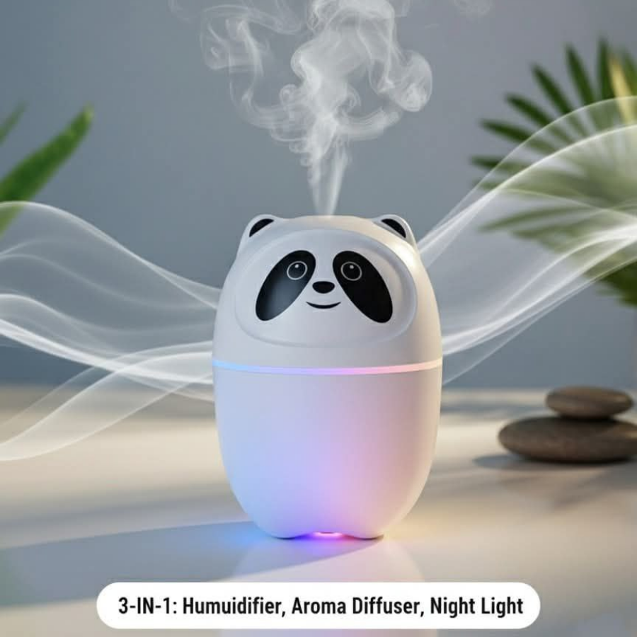 Cute Panda Nano Mist Humidifier Portable Mini Air Diffuser