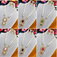 Elegant Multi-Strand Pearl Necklace & Earring Set