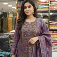 Elegant Cotton Embroidered Salwar Kameez