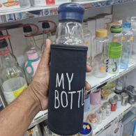 Glass Water Bottle with Sleeve Durable Portable Drink Bottle